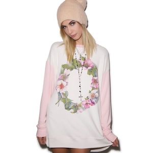 Wildfox Floral Wreath Roadtrip Sweater